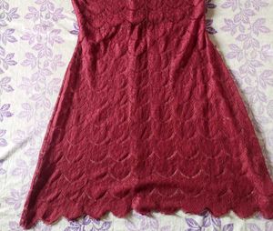 FabAlley Rust  Bodycon Lace Maxi Dress