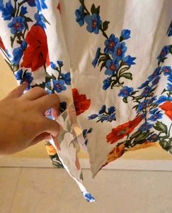 Tie Up Sleeves Floral Dress