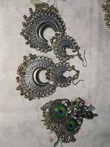 Assorted Silver Earrings Set of 5