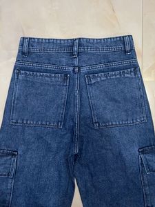 Blue Denim Cargo Jeans