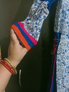 Blue A-line Kurta From La Firangi Brand It&#39;s Next To New Condition..32 To 36 Bust Can Wear..nice Soft Cotton Material..only Used Once.....