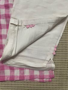 Pink Checkered Kurti Set