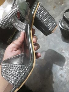 Silver Rhinestone Heels