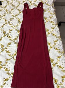 Newme Red squared maxi dress