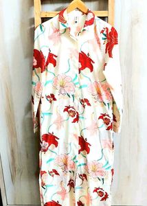 Floral Print Long Shirt Bust Size-34-36