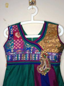 Green Anarkali Chudidar Suit