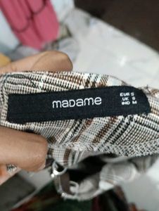 Gray Plaid Long Sleeve Top