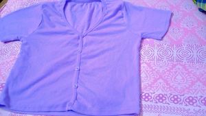 Cute Lilac Buttoned Top