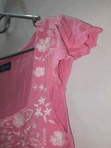 Pink Embroidered Top