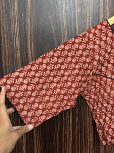 Cotton Red Blouse 🫶🏻