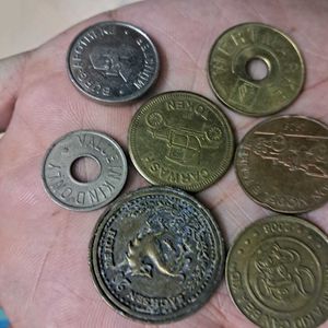 Collection Of 7 Rare Worldwide Tokens