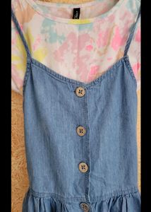 Cute Denim Dress with Tee