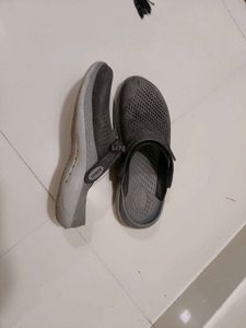 Grey Crocs LiteRide Clogs