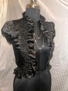Black Ruffled Bolero Jacket