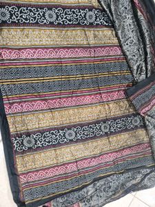 black Saree with beautiful patterns