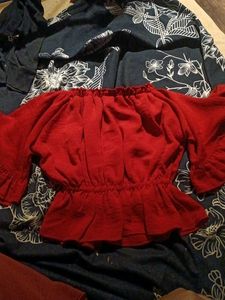 Red Off-Shoulder Top
