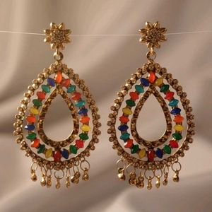 Colorful Gemstone Drop Earrings