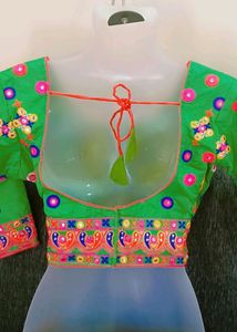 Vintage Green Blouse With Embroidery