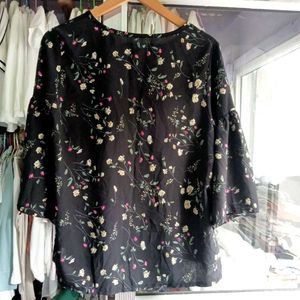 Black Floral Top
