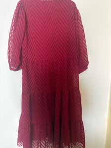 East Q Maroon Button-Down Top