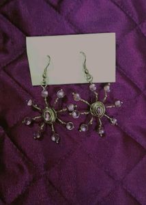 Purple Beaded Earrings