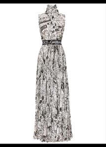 Dolce &amp; Gabbana logo-print roll-neck maxi dress