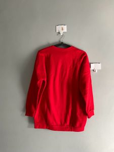 Red Volume Print Sweatshirt