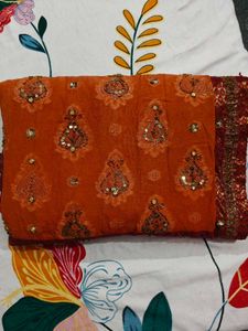 Embroidered georgette saree