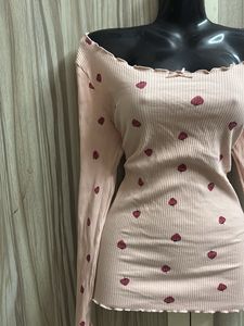 Strawberry Print Long Sleeve Top