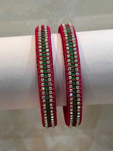 Pink Silk Thread Bangles
