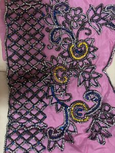Pink Embellished saree