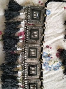 Black Tassel Necklace &amp; Earring Set