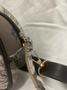 Grey Flower Print Sling Bag