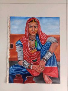 Rajasthani Woman Oil Painting 🎨