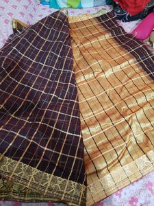 Full Zari Weaven Checkered Saree