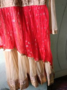 Stylish Red &amp; Gold Ethnic Dress