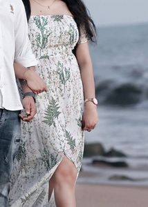 White Off shoulder Beach Wear.