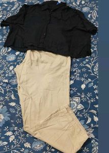 Crop Shirt Nd Moms Fit Trouser