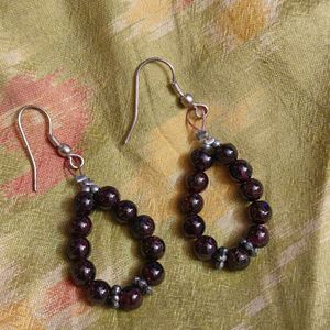 garnet dangle earring