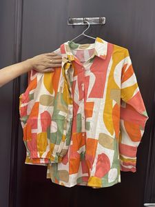 Abstract Geo Patten Print Coord Set - Shirt and Pa