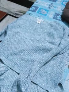 Sparkly Blue Knit Top