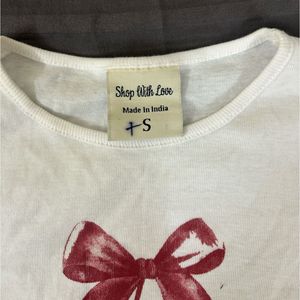 Cherry Print Cropped Tee