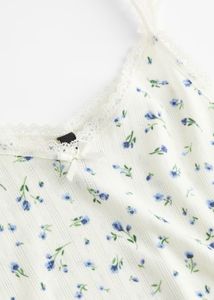 Lace-Trimmed Ribbed Vest Top