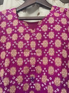Purple Bandhani Print Kurta
