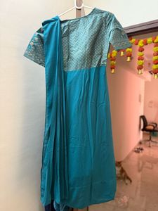 Elegant Teal Ethnic Gown