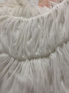 White Bardot Tulle Top