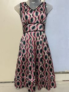 Pintrest silk Patterned Midi Dress