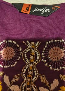 Dark Purple Shade Embroidered Salwar Kameez
