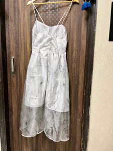 Sheer White And Black Spring Dress