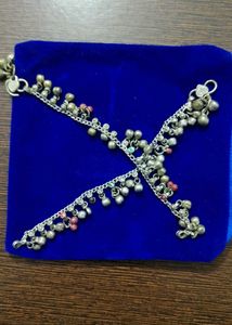 Vintage Silver Anklets with Bells